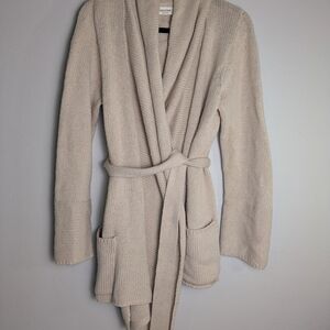 Anthropologie Sparrow Long Open Front Wool Knit Cardigan W/Tie Boho Beach Casual